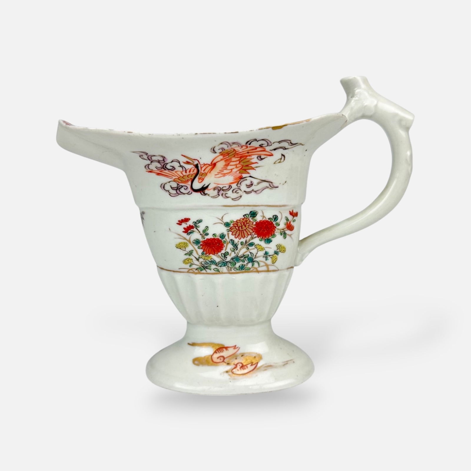 Antique 18thC Chinese Export Famille Rose Porcelain Helmet Shaped Cream Jug (1 of 10)