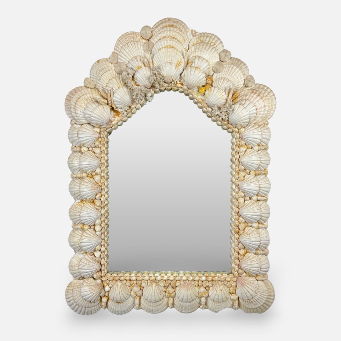 Vintage Mid-20thC Hand Made Seashell Wall Mirror Beach Decor (1 of 5)