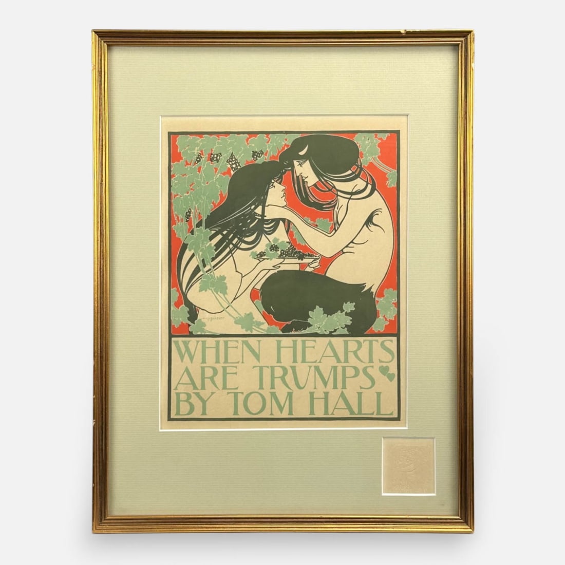 Maitres Affiche "Will Bradley - When Hearts are Trumps" 1st Ed Lithograph w/Blind Stamp (1 of 6)