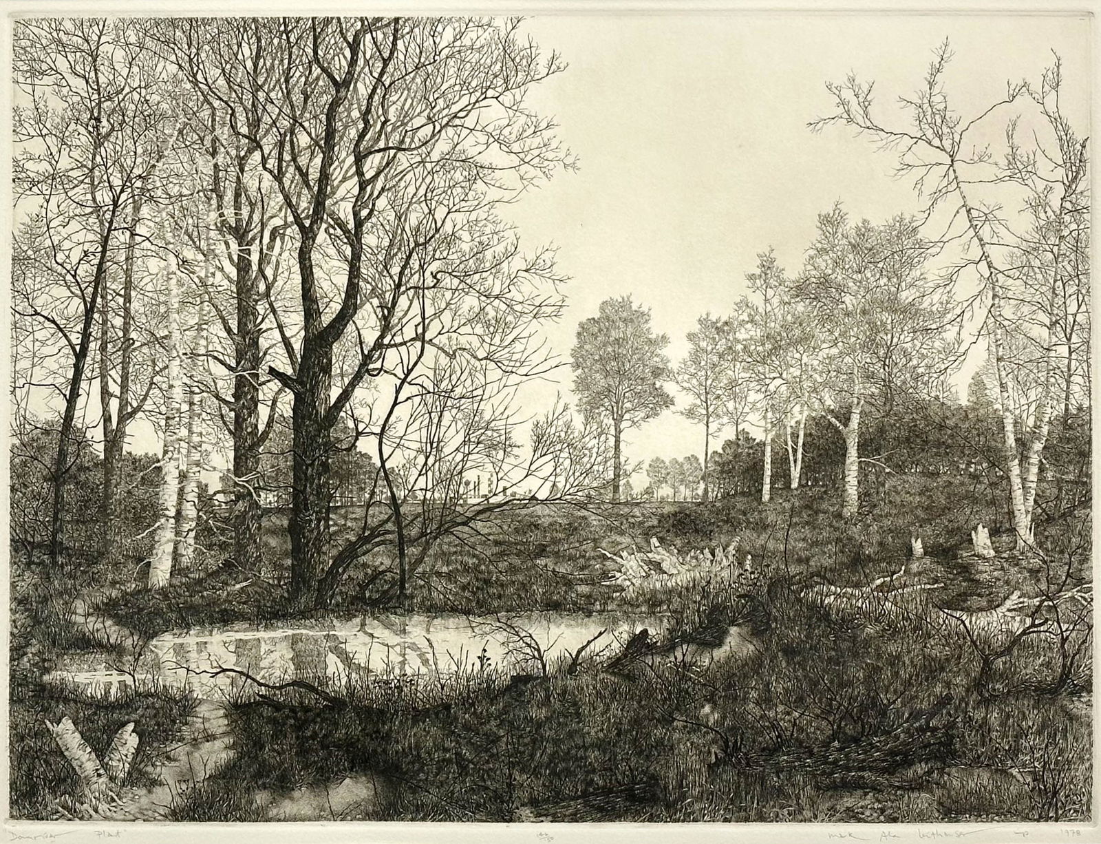 Mark Alan Leithauser "Downriver Plant"  1978 Etching Listed Washington DC Artist Framed Print (1 of 7)