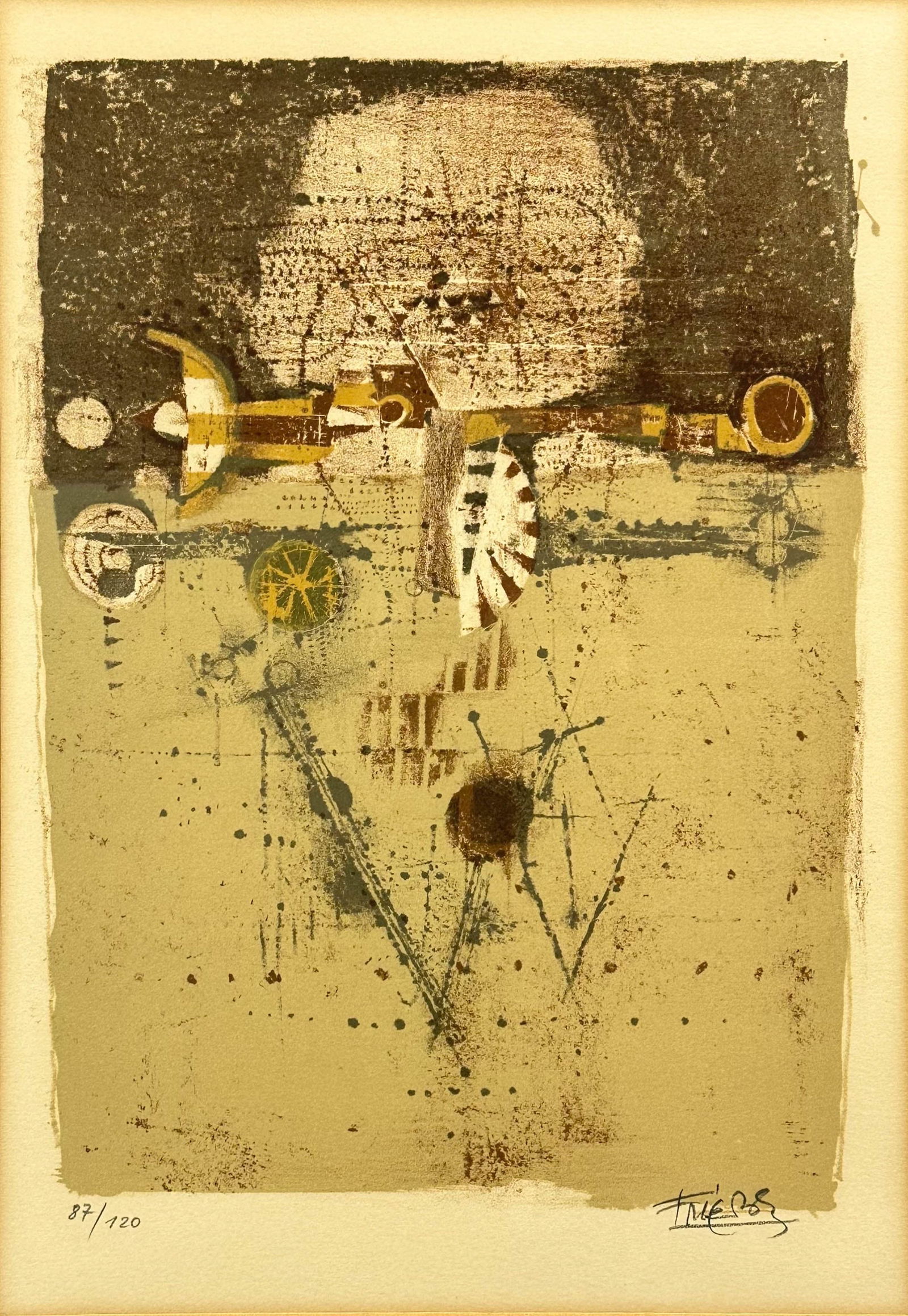 Johnny Friedlaender Abstract Modernist Lithograph Pencil Signed & Numbered Framed Print (1 of 5)