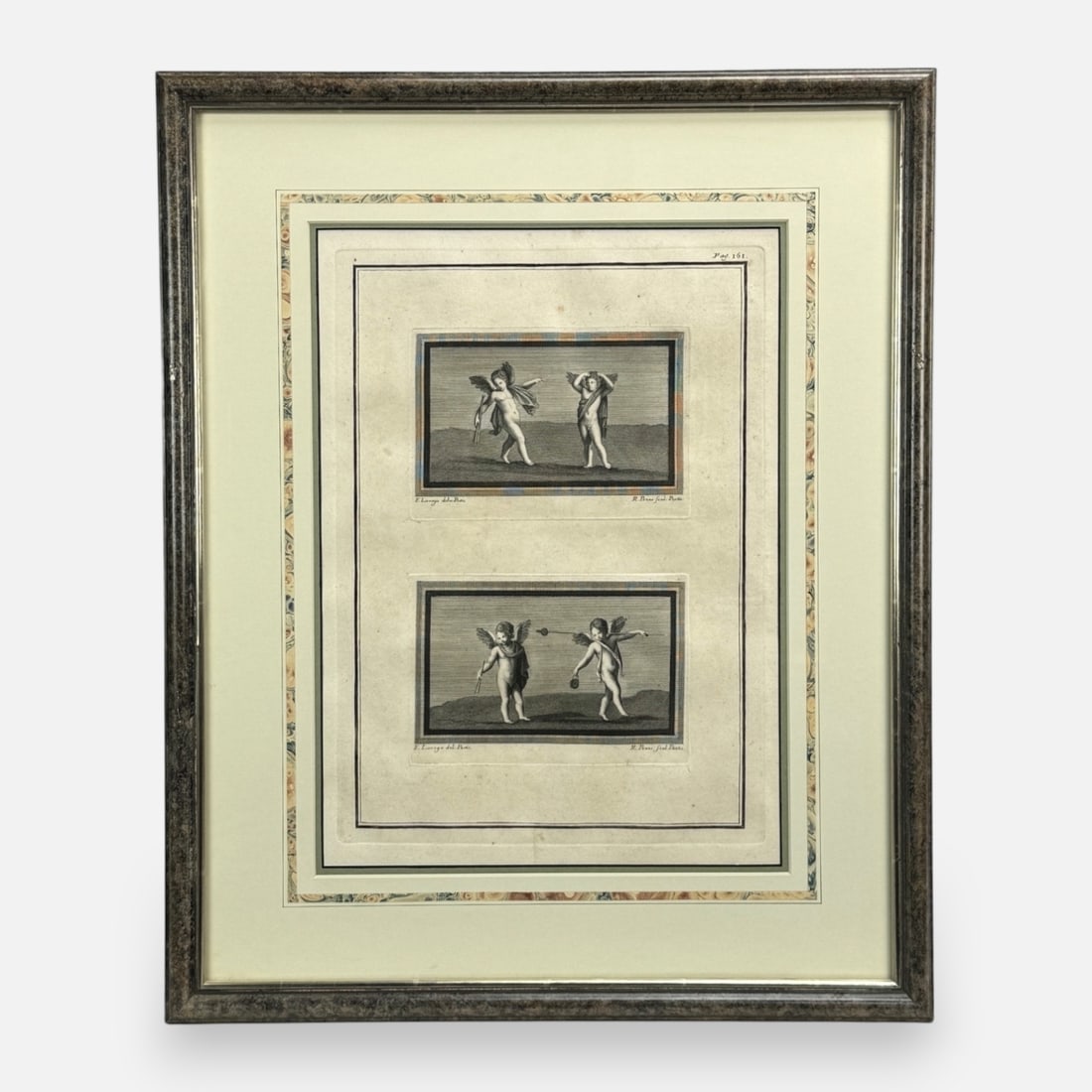 Antique Engraving Roccus Pozzi After Fran. Lauega Ispan Framed Etching Print (1 of 7)