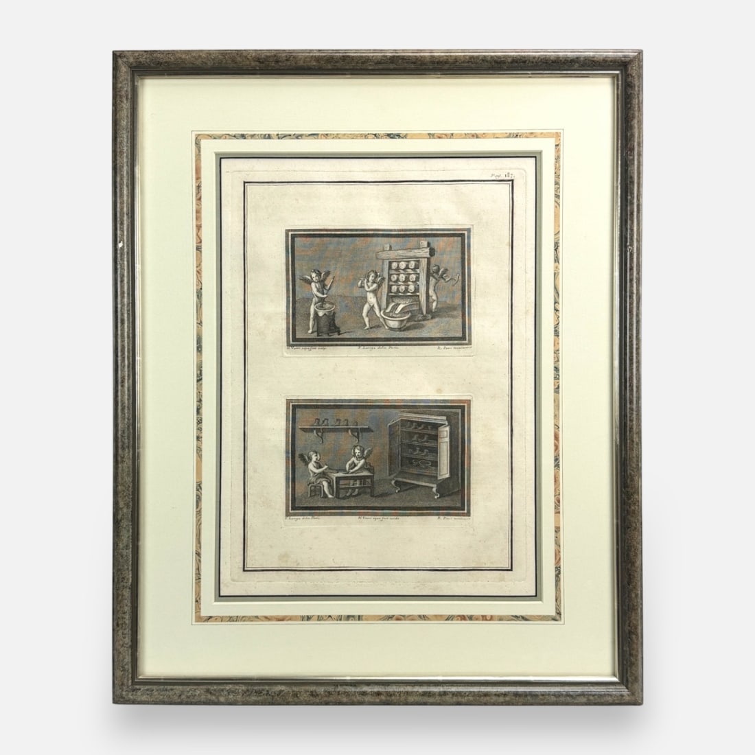 Antique Engraving Roccus Pozzi Framed Etching Print (1 of 7)