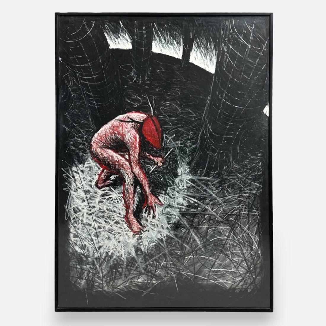 Jeremy Budd Jelenfy "Untitled" Oil on Paper Painting (1 of 7)