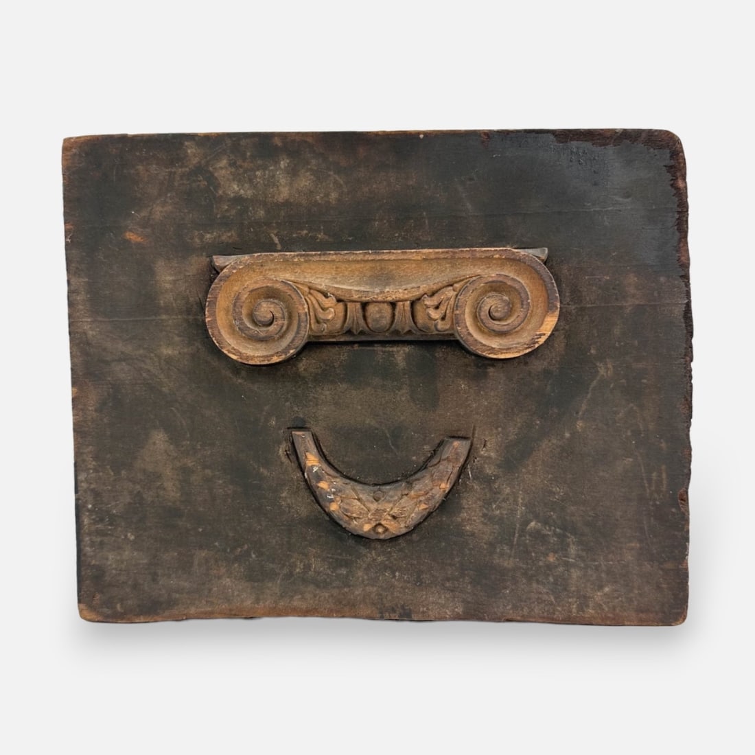 Antique Carved Wood Architectural Ionic Capital Top Cap Decorative Furniture Mold (1 of 4)