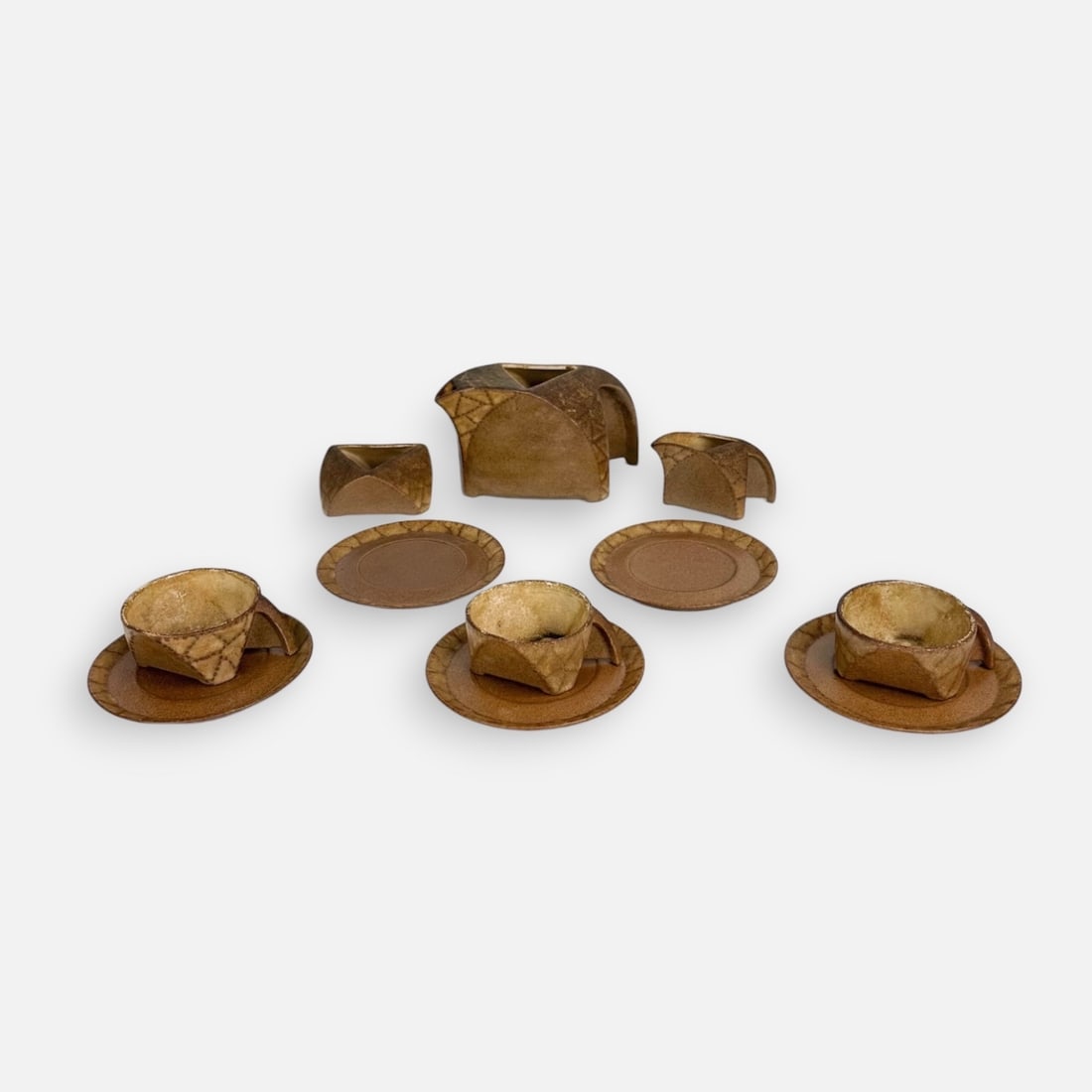 20th Century Bauhaus Style German Art Pottery Tea Set (1 of 11)