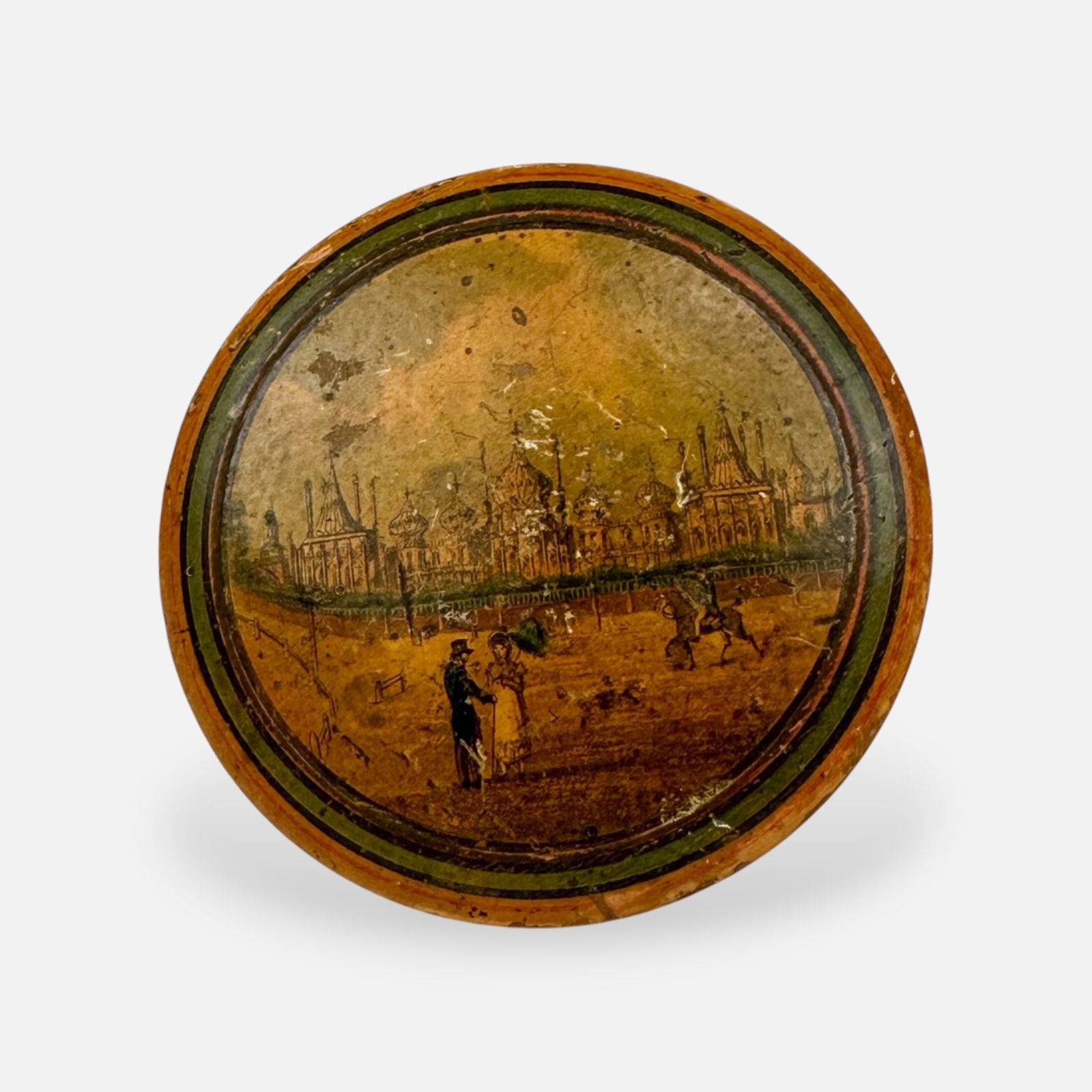 Antique 19th Century Hand Painted Carved Wood Nutmeg Grater (1 of 6)