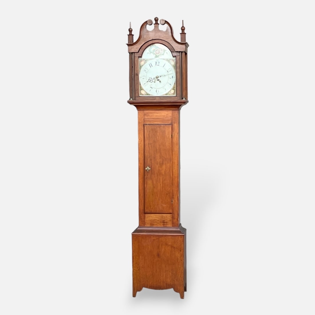 Antique American Tall Case Clock 30 Hour Chestnut Wood Face  Painted By William Jons Philadelphia (1 of 17)