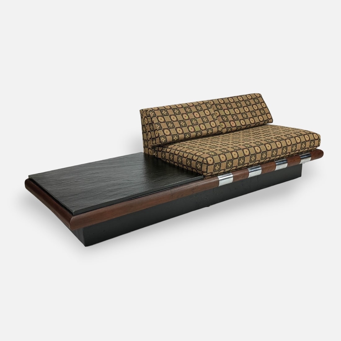 Adrian Pearsall Molded Slate and Walnut MCM Two-Seat Platform Sofa Bench (1 of 6)