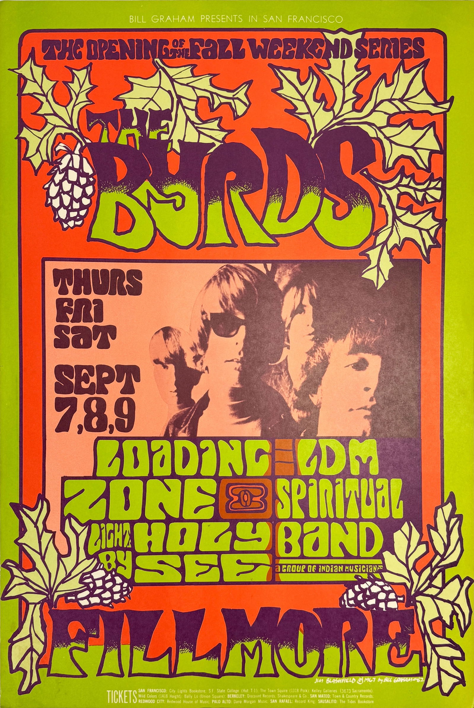 Bill Graham 1967 Fillmore Auditorium The Byrds & Loading Zone Original Concert Poster (1 of 4)