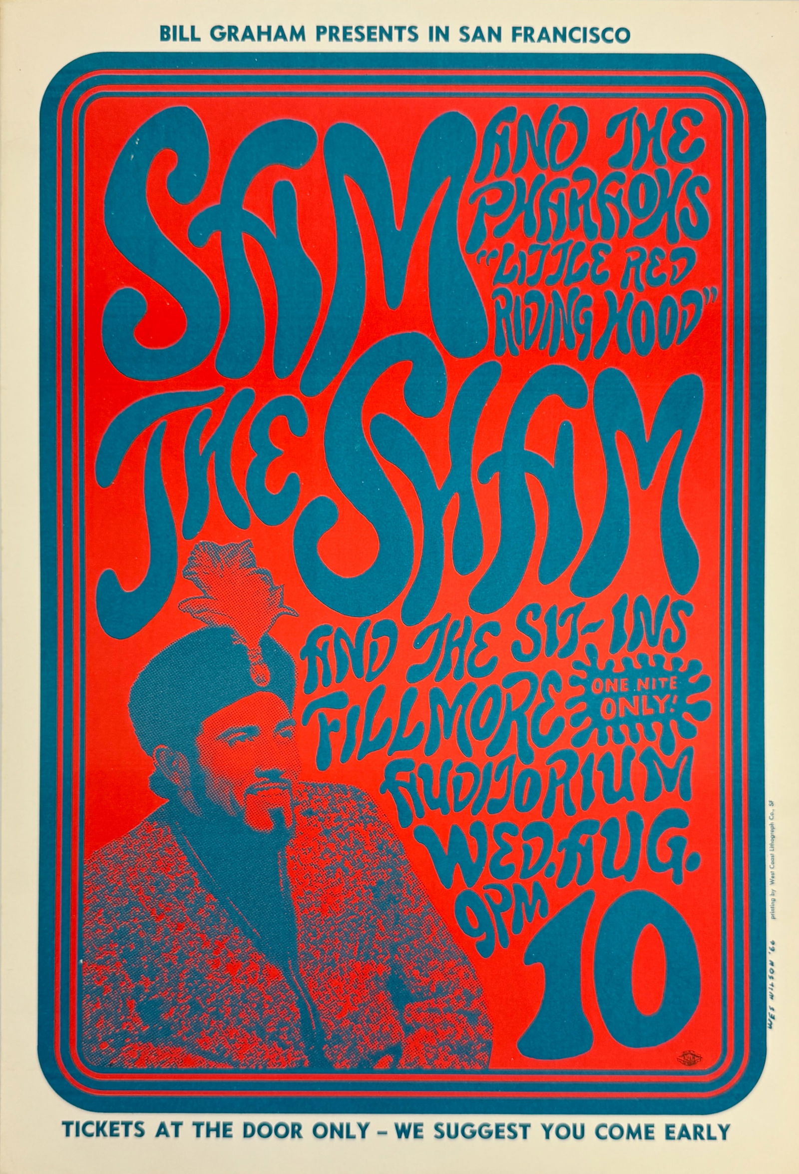 Bill Graham 1966 Fillmore Auditorium Sam the Sham and the Pharaohs Concert Poster (1 of 4)
