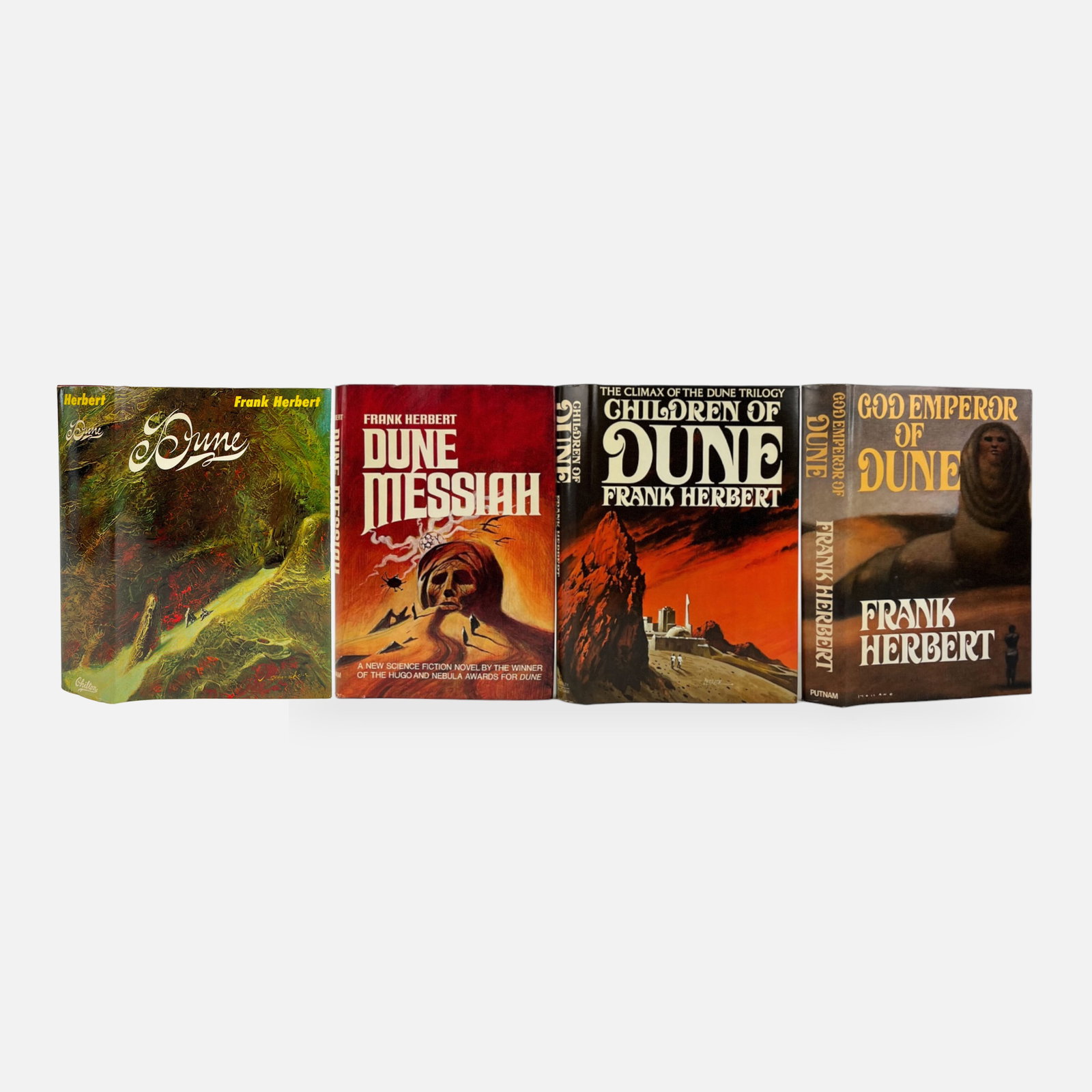 Four Frank Herbert Dune BCE Hardcovers: Dune, Dune Messiah, Children of Dune, & God Emperor of Dune (1 of 14)