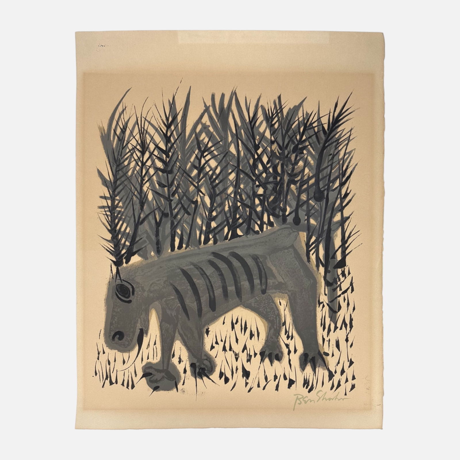 Ben Shahn "One Must Know the Animals" Loose Lithograph Print (1 of 5)