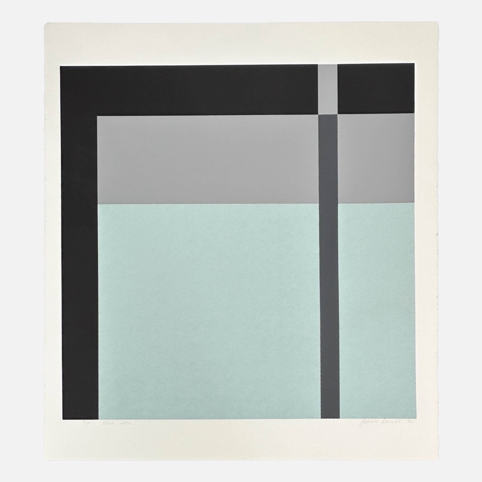 Large Jeanne Garant "Blue Ice" 1992 Pencil Signed & Dated Loose Lithograph Print (1 of 5)