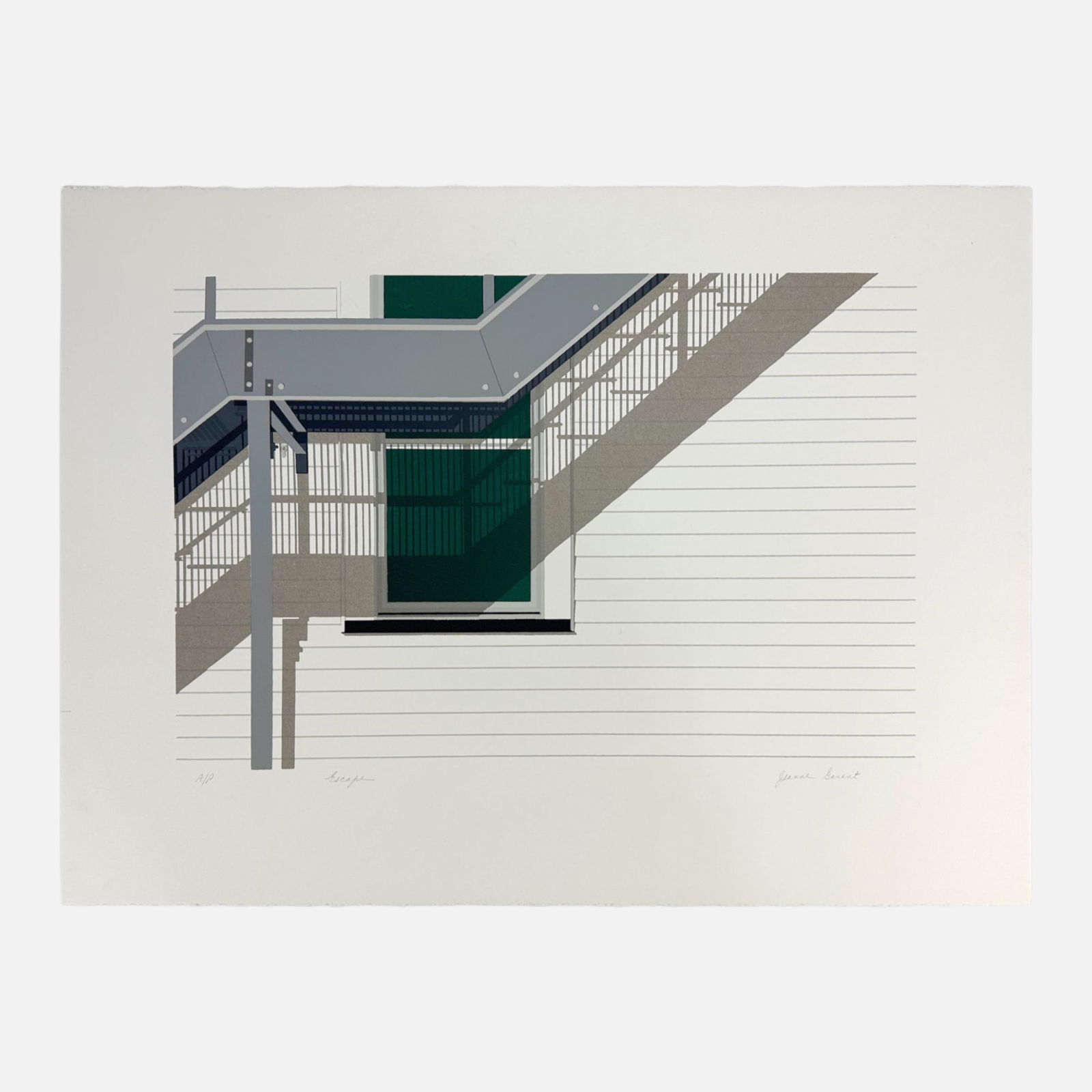 Jeanne Garant "Escape" Artist Proof Modernist Silkscreen Print (1 of 3)