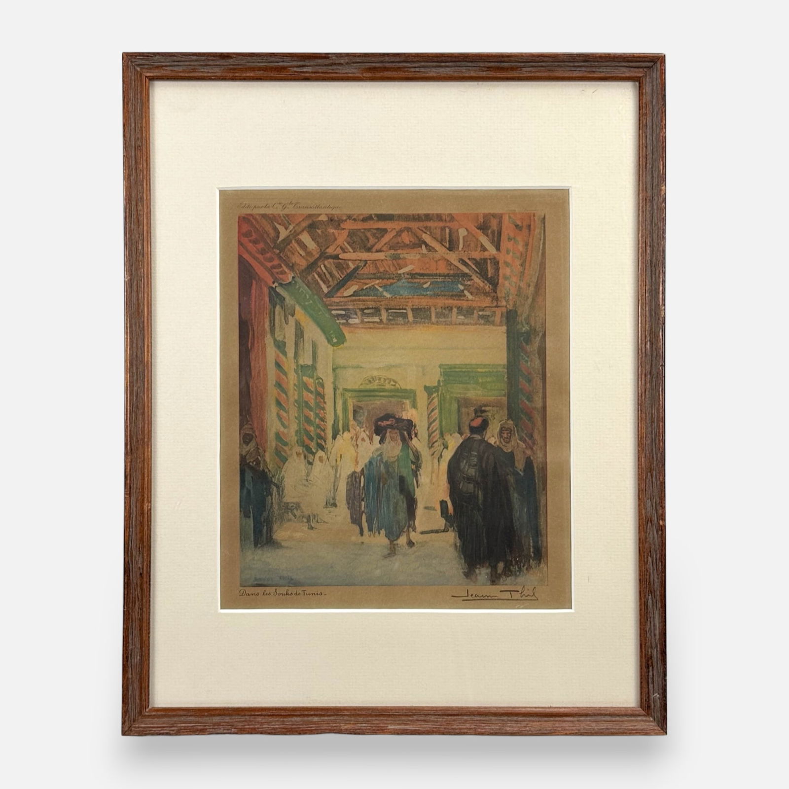 Jeanne Thil "Dans les Souks de Tunis" French Tourism Orientalist Print (1 of 8)