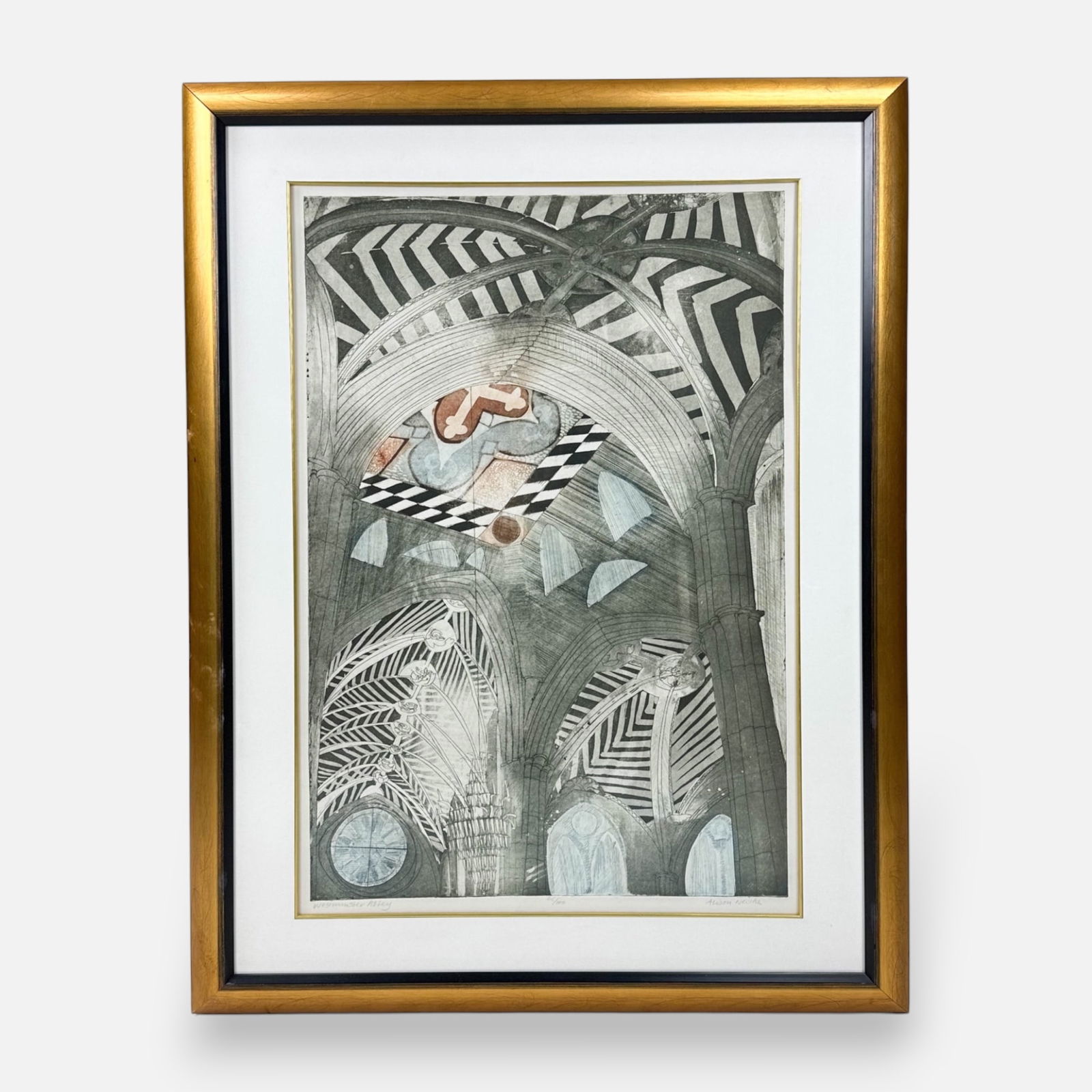 Alison Neville "Westminster Abbey" Etching Framed Print (1 of 5)