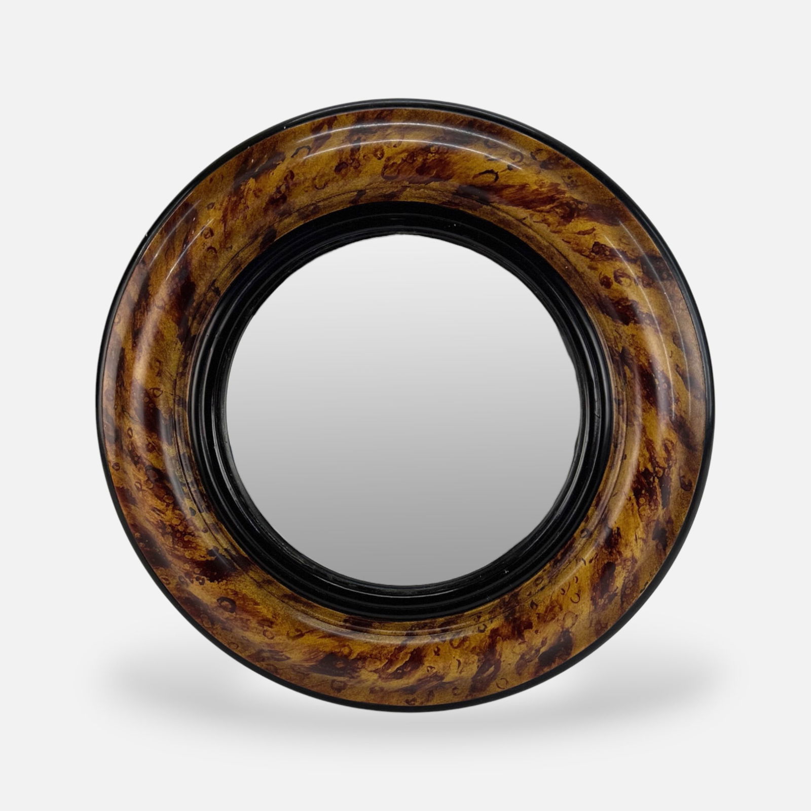 20thC Small Faux Tortoise Wall Mirror (1 of 6)