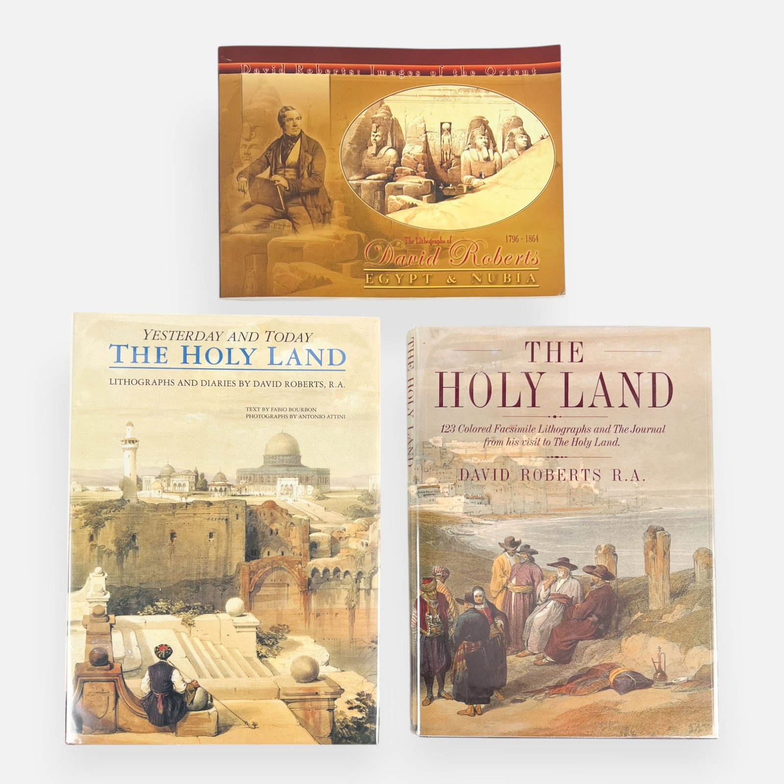 Three David Roberts Books: The Lithographs of David Roberts..., The Holy Land, and Yesterday and (1 of 8)
