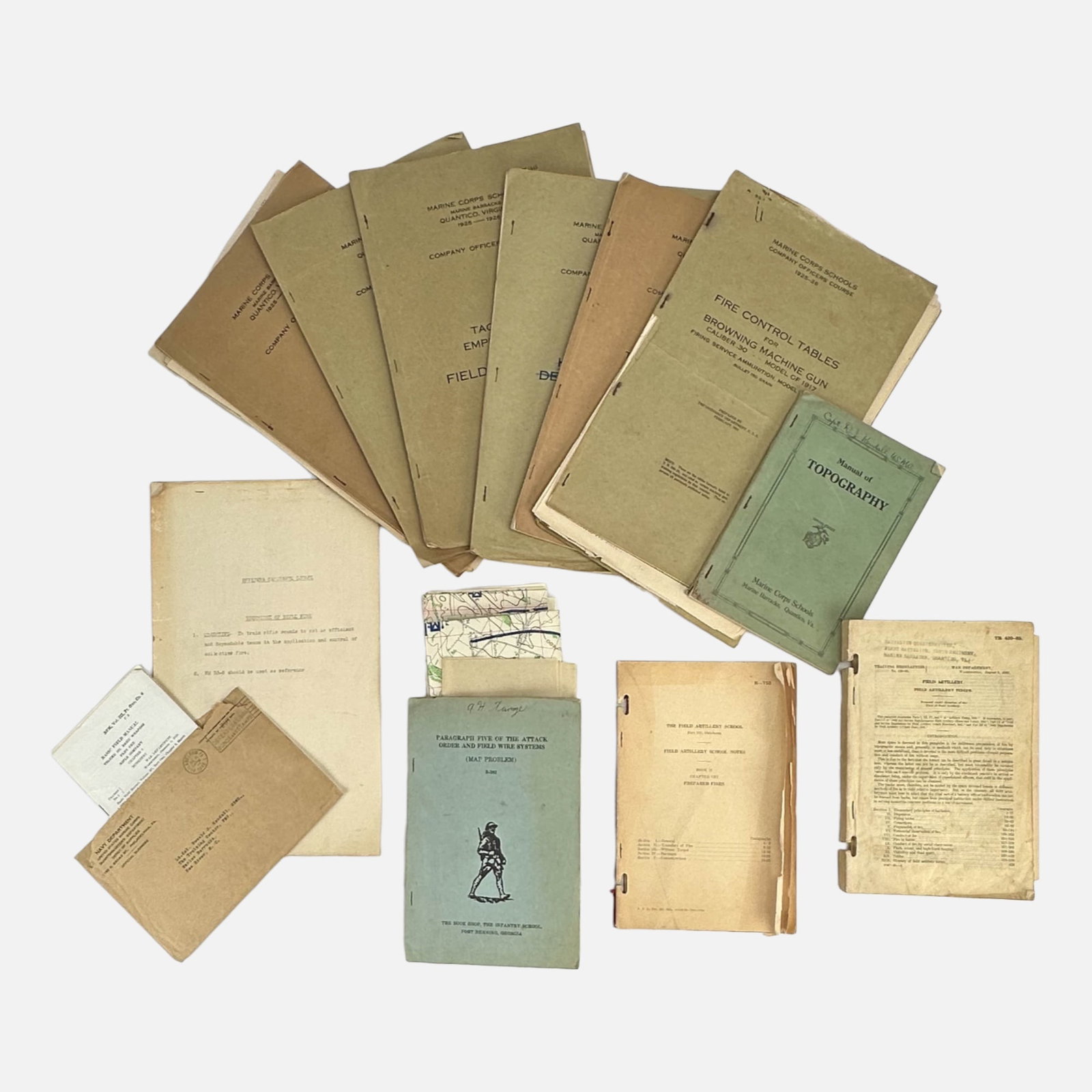 1920s Interwar USMC Combat Engineering Training Manuals/Maps United States Marine Corps Infantry: Ca. 1920s. All original pamphlets from General Turnage's estate. Rare USMC ephemera. We do not provide in-house shipping! We have a partnership with our local UPS Store which offers a simple pack and 