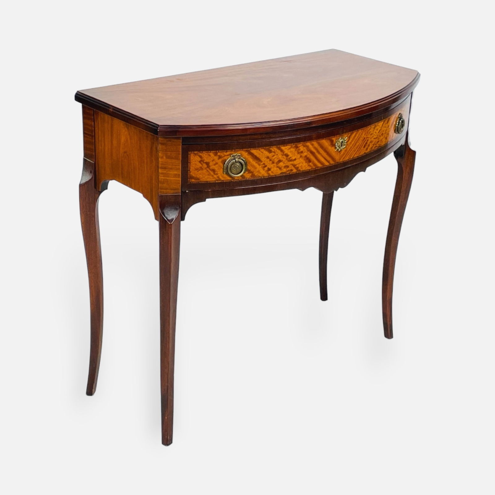 John Stuart New York Walnut Satinwood Veneer One Drawer Console Side Table (1 of 8)