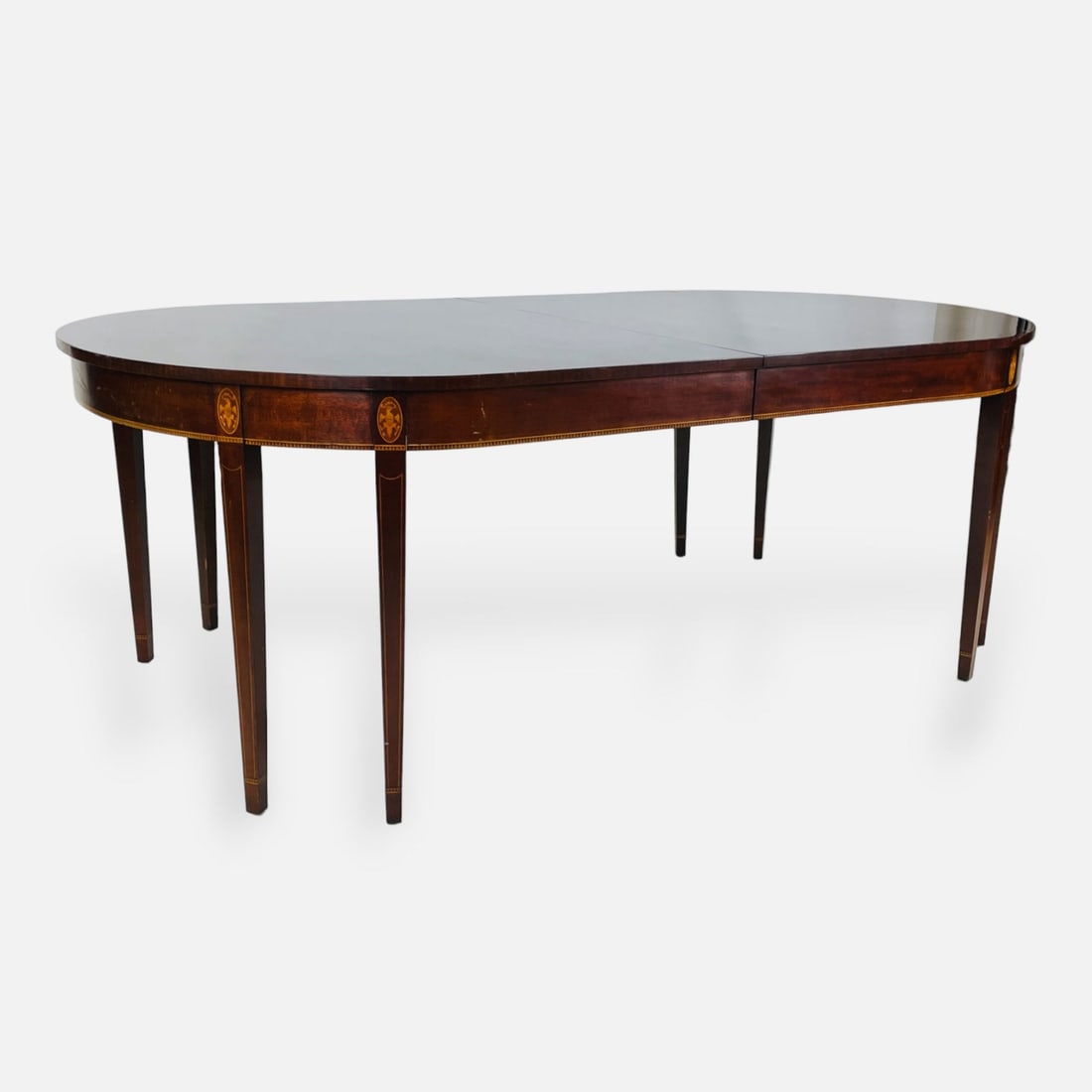 Kindel Furniture Federal Style Inlaid Mahogany Extending Dining Table w/Four Leaves (1 of 12)