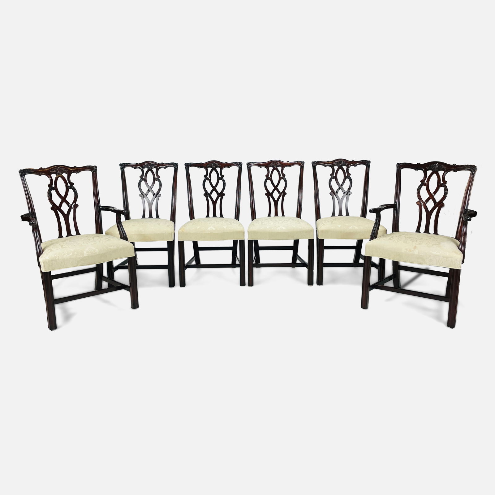 Kindel Furniture Set of Six High Quality Chippendale Style Carved Mahogany Dining Chairs (1 of 14)