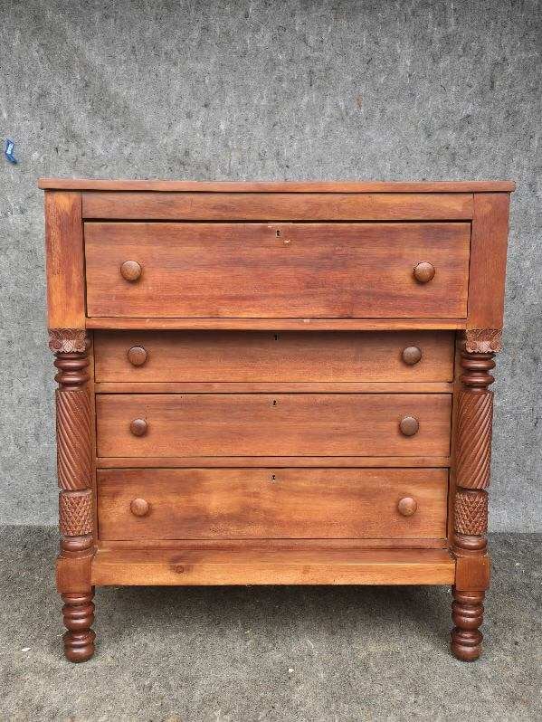 Antique 19thC American Empire Chest of Drawers (1 of 12)