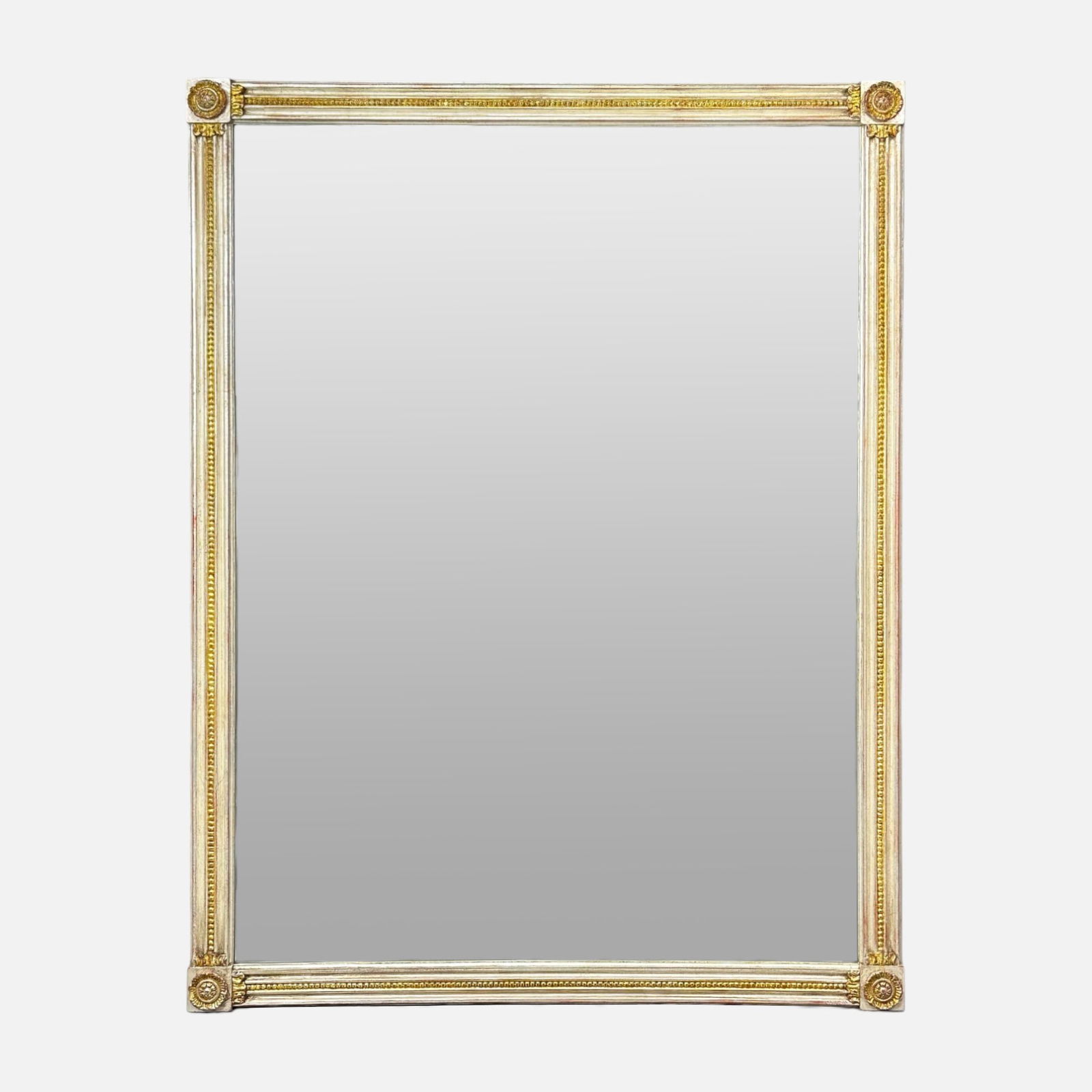 Carvers' Guild Silver and Gilt Painted Wood Beveled Wall Mirror (1 of 5)