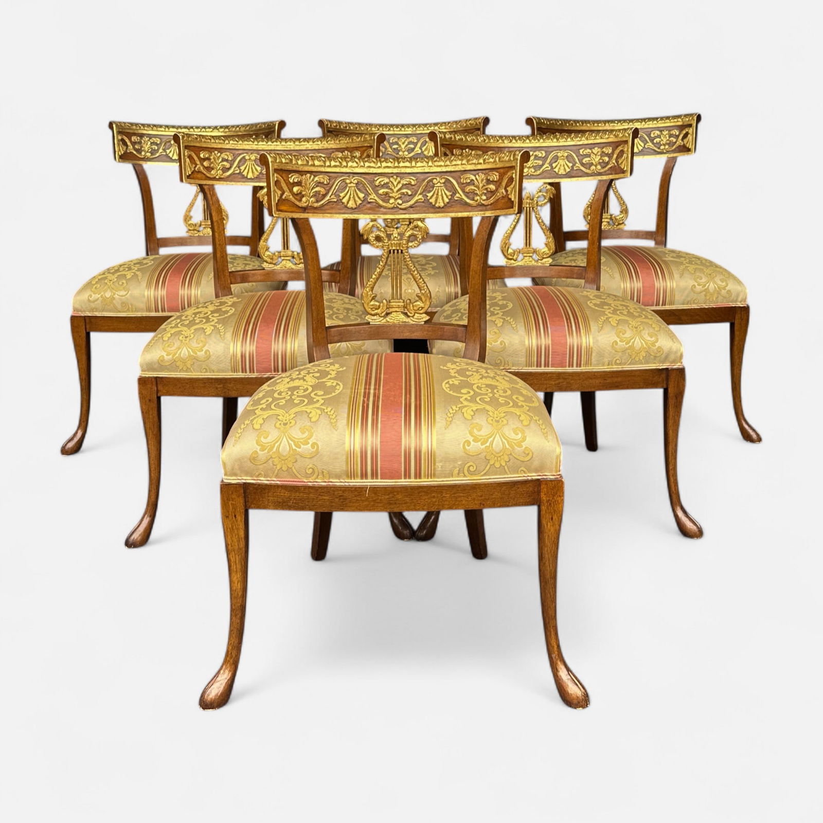 Set of Six Nancy Corzine "Cornell" Dining Chairs: Second set of three Nancy Corzine Cornell dining chairs offered in this auction. Approx. seat H: 19". Simple integrated shipping with LiveAuctioneers LiveShipping is now available. Bidders may still a