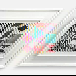 Yaacov Agam "Vision Integration" Kinetic Op Art Agamograph: Signed "Agam" lower right, numbered #94/99 lower left. Framed as shown. Work image size approx. 10 3/4" x 13". Minor scuffs to frame, one approx. 2" scratch to plexi. From the collection of Charles E.
