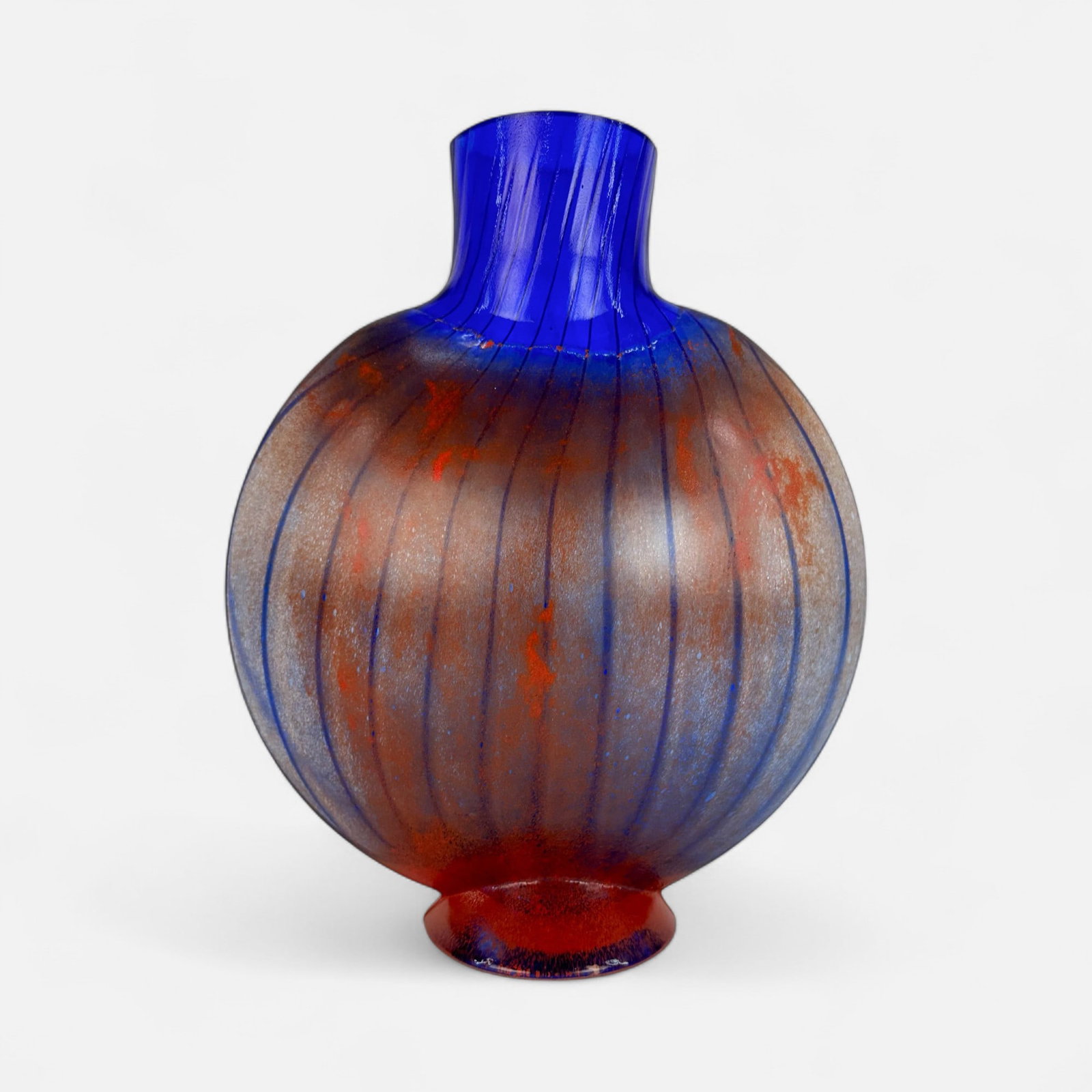 Kjell Engman for Kosta Boda Art Glass Vase: Signed to base as shown. Minor firing imperfection (see photos). Free of any chips, cracks, or repairs. Simple integrated shipping with LiveAuctioneers LiveShipping is now available. Bidders may still