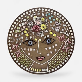 Mari Simmulson "Beata" Swedish Earthenware Wall Plaque