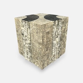 Tessellated Stone Marble Veneer Post Modernist Plinth Table