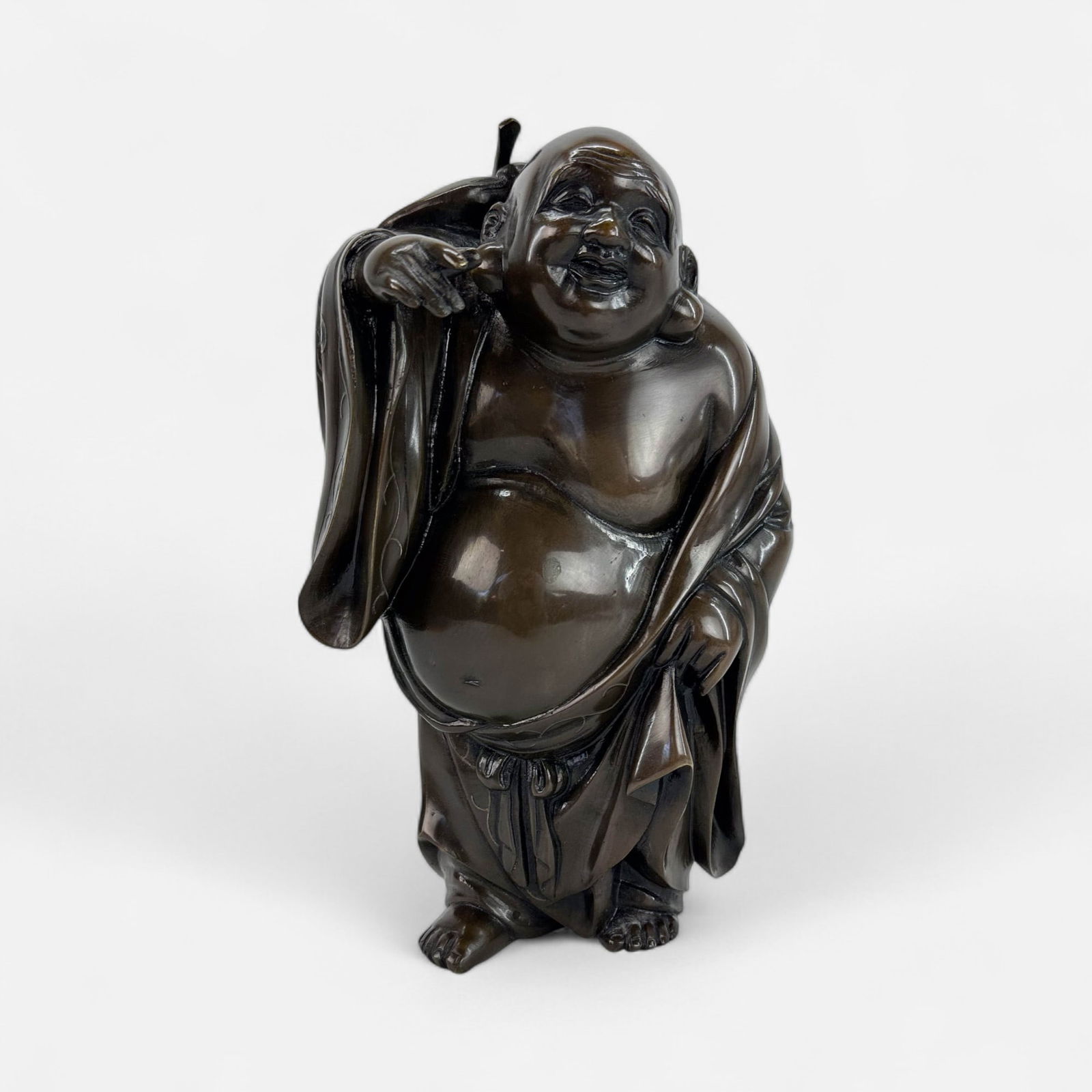 Good Large Antique Japanese Bronze Hotei Figurine Statue (1 of 7)