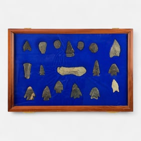 Native American Woodland Indian Stone Point Arrowhead Collection in Case #2