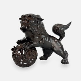 Chinese Cast Metal Foo Dog Sculpture