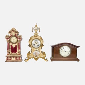 Three Antique Mantle Clocks