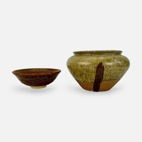 Two Japanese Studio Art Pottery Bowls