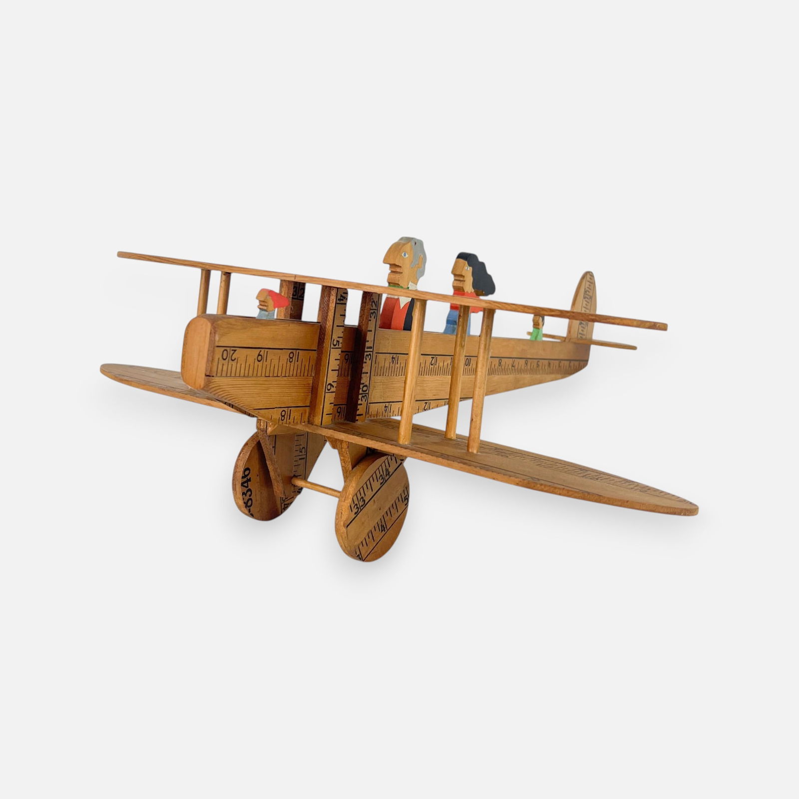 William Accorsi Folk Art Ruler Biplane Sculpture Toy (1 of 10)