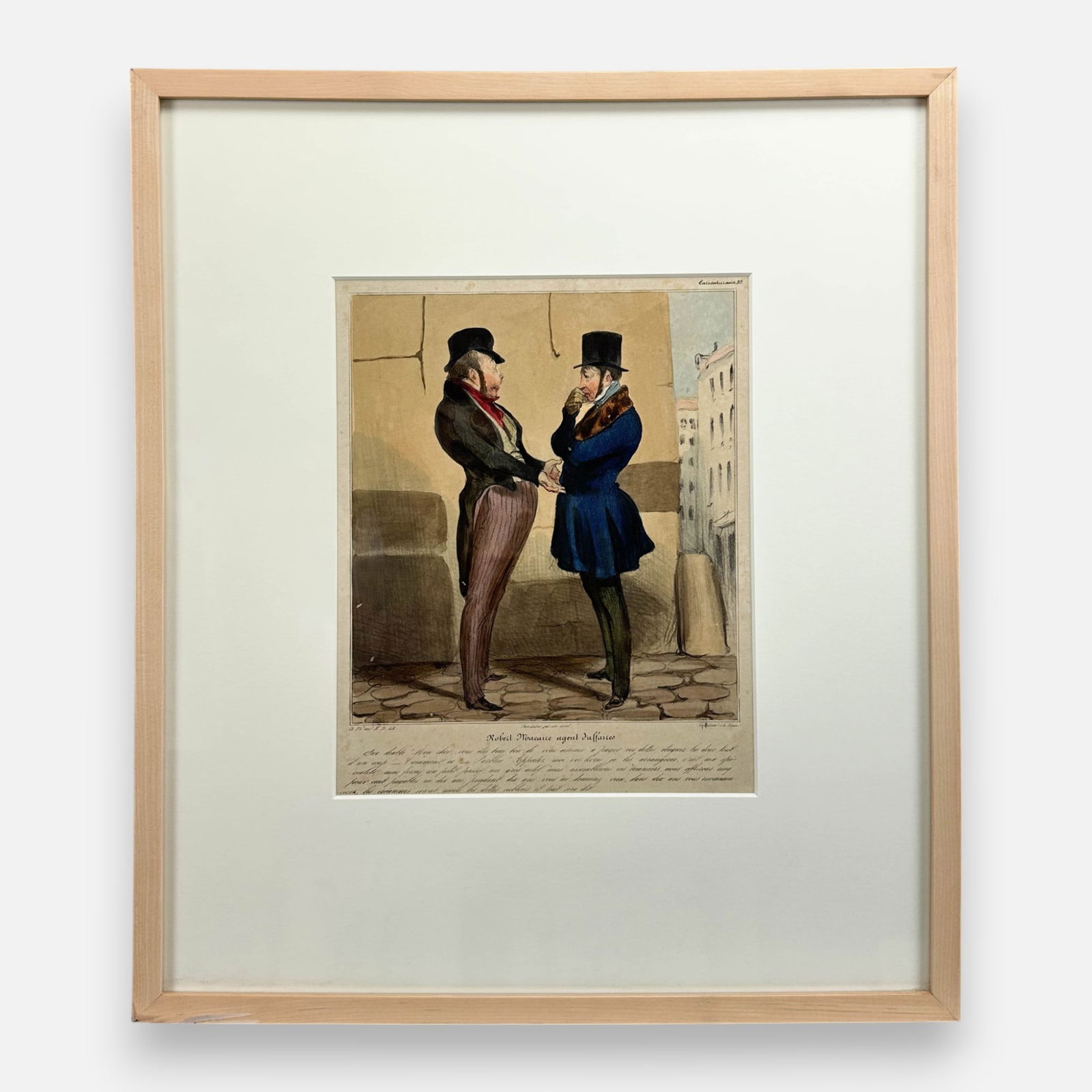 Honore Daumier Antique French Caricature Hand Colored Lithograph Framed Print #6 (1 of 8)