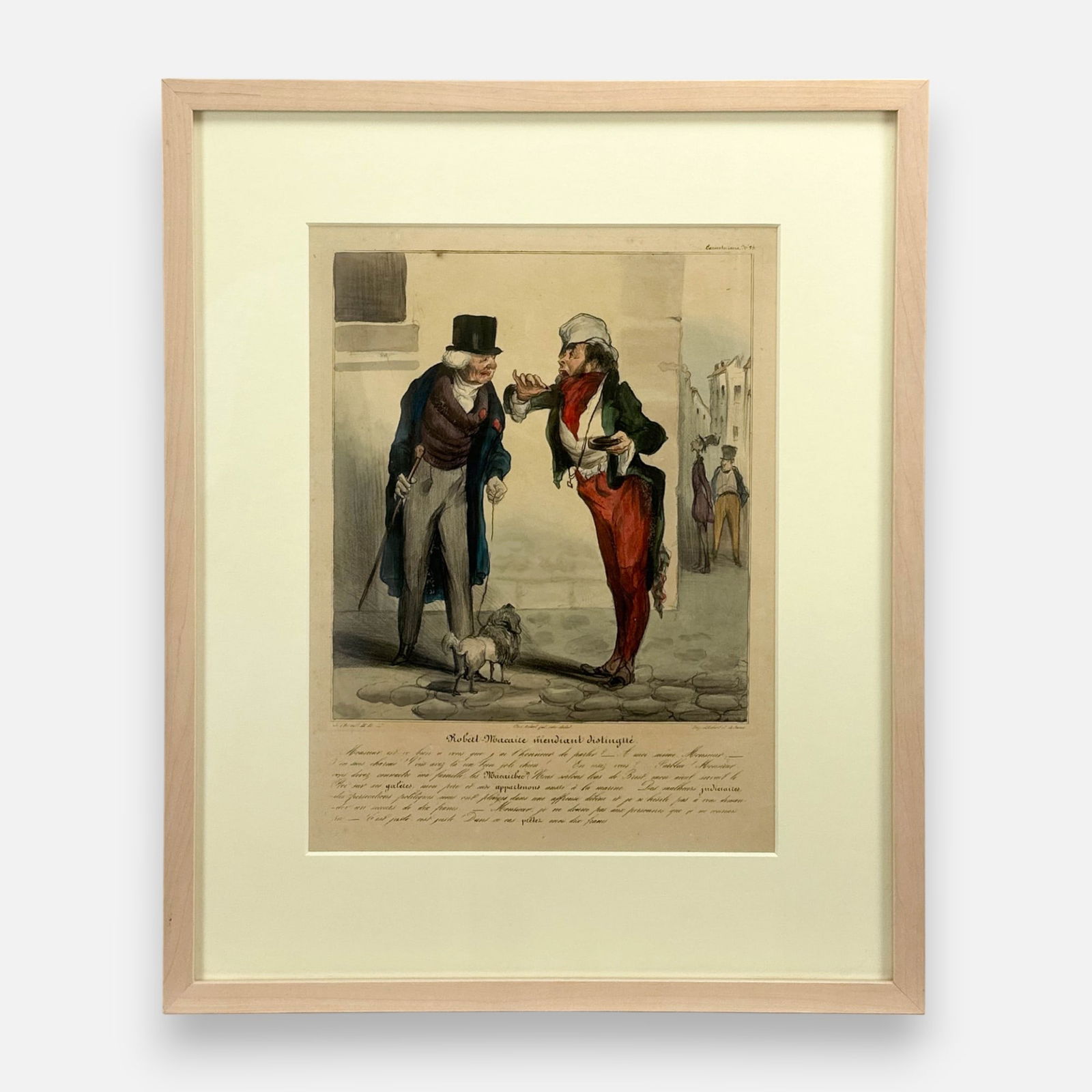 Honore Daumier Antique French Caricature Hand Colored Lithograph Framed Print #8 (1 of 8)