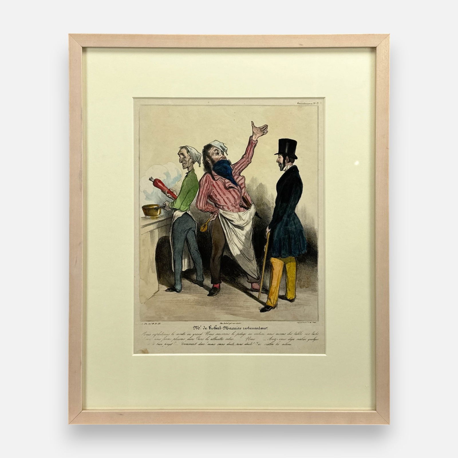 Honore Daumier Antique French Caricature Hand Colored Lithograph Framed Print #9 (1 of 8)