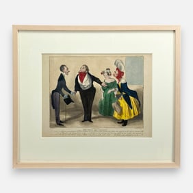 Honore Daumier Antique French Caricature Hand Colored Lithograph Framed Print #16