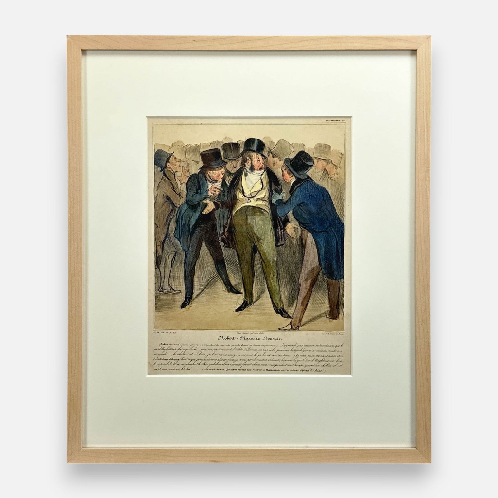 Honore Daumier Antique French Caricature Hand Colored Lithograph Framed Print #17 (1 of 8)