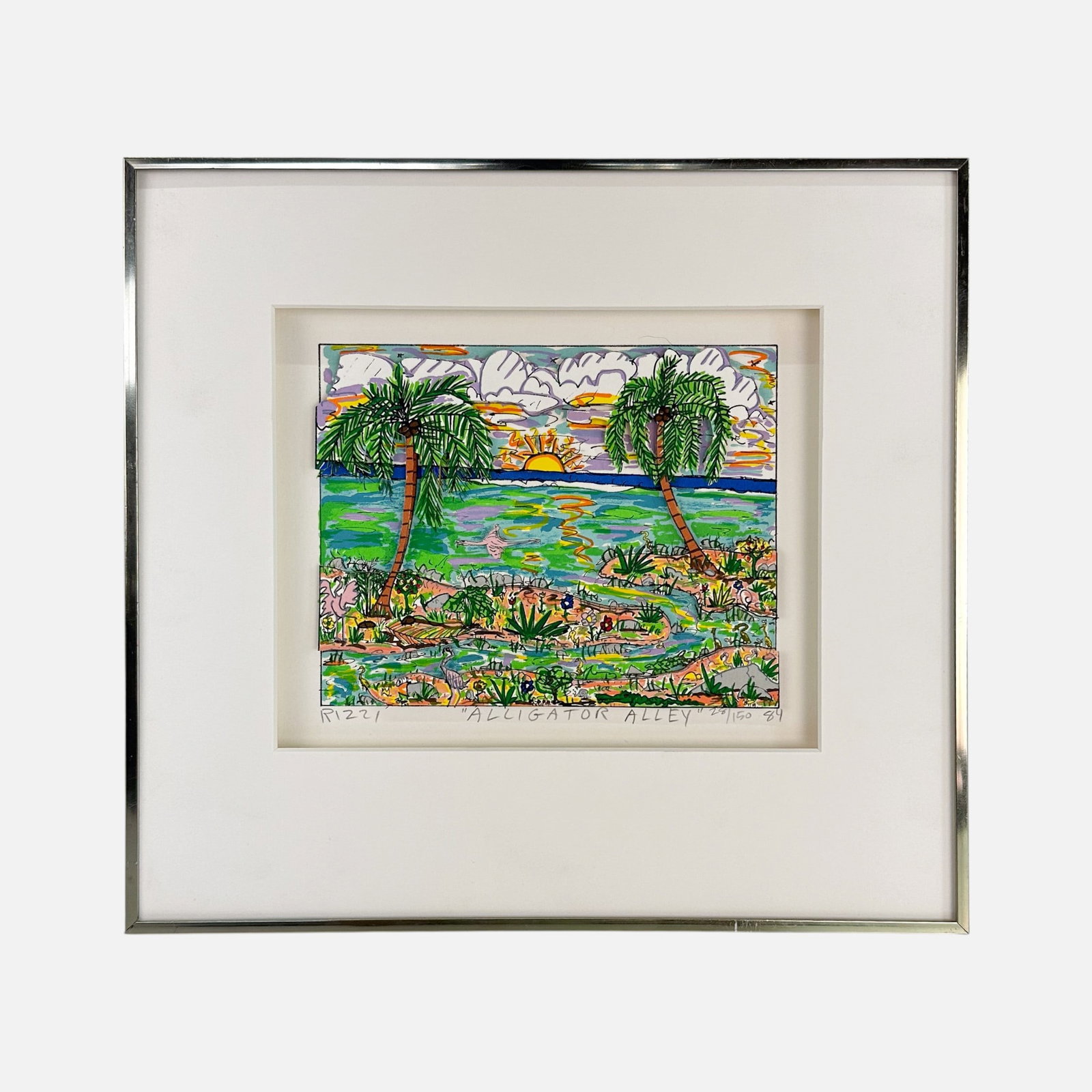 James Rizzi "Alligator Alley" 1984 3D Silkscreen Pop Art Framed Print (1 of 6)