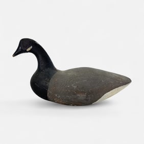 Antique Carved & Painted Wood Brant Goose Decoy