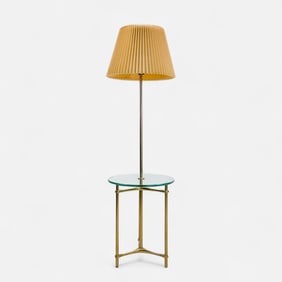 Laurel Lamp Brass and Glass Mid Century Modern Lamp Table