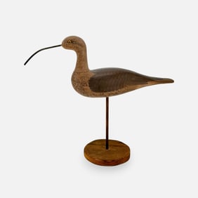 Harry Jobes Carved & Painted Wood Shorebird Decoy