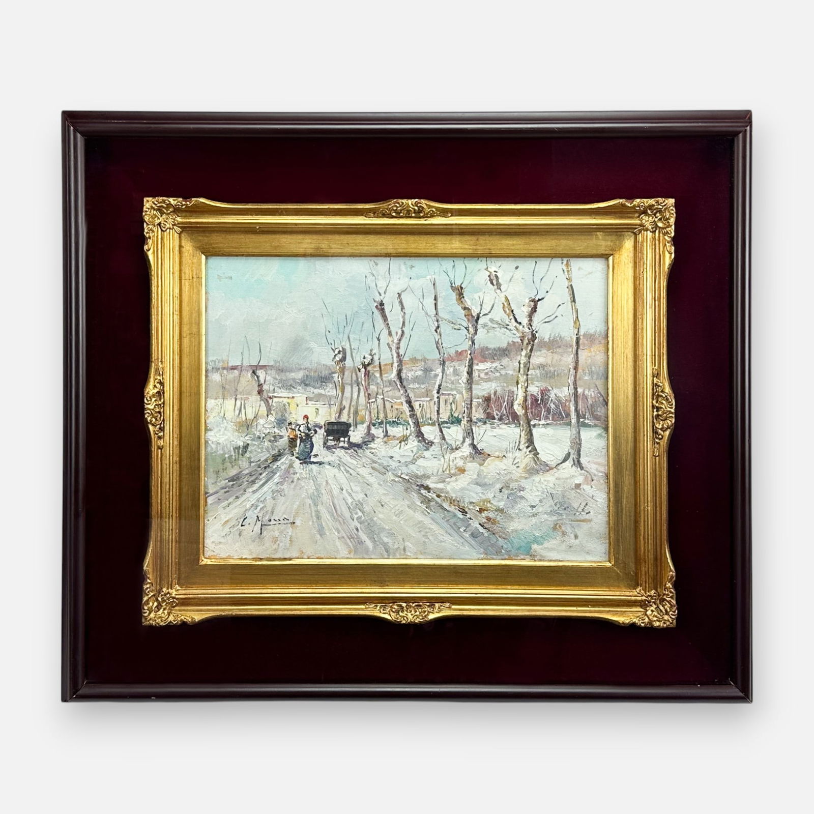 Artist Signed Antique Impressionist Oil Painting Framed in Shadowbox (1 of 6)